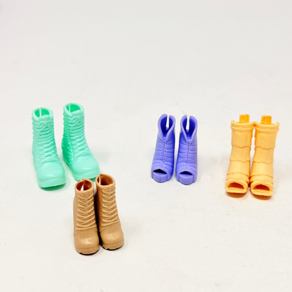 Barbie Doll Shoes Lot 4 Pairs Boots Heels Mattel Accessories Mixed Colors